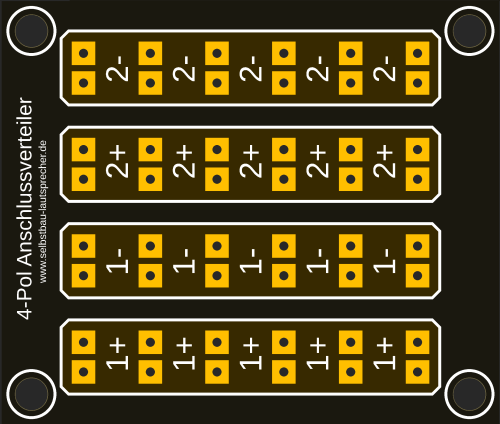 4-Pol, 6-Fach Verteilerplatine